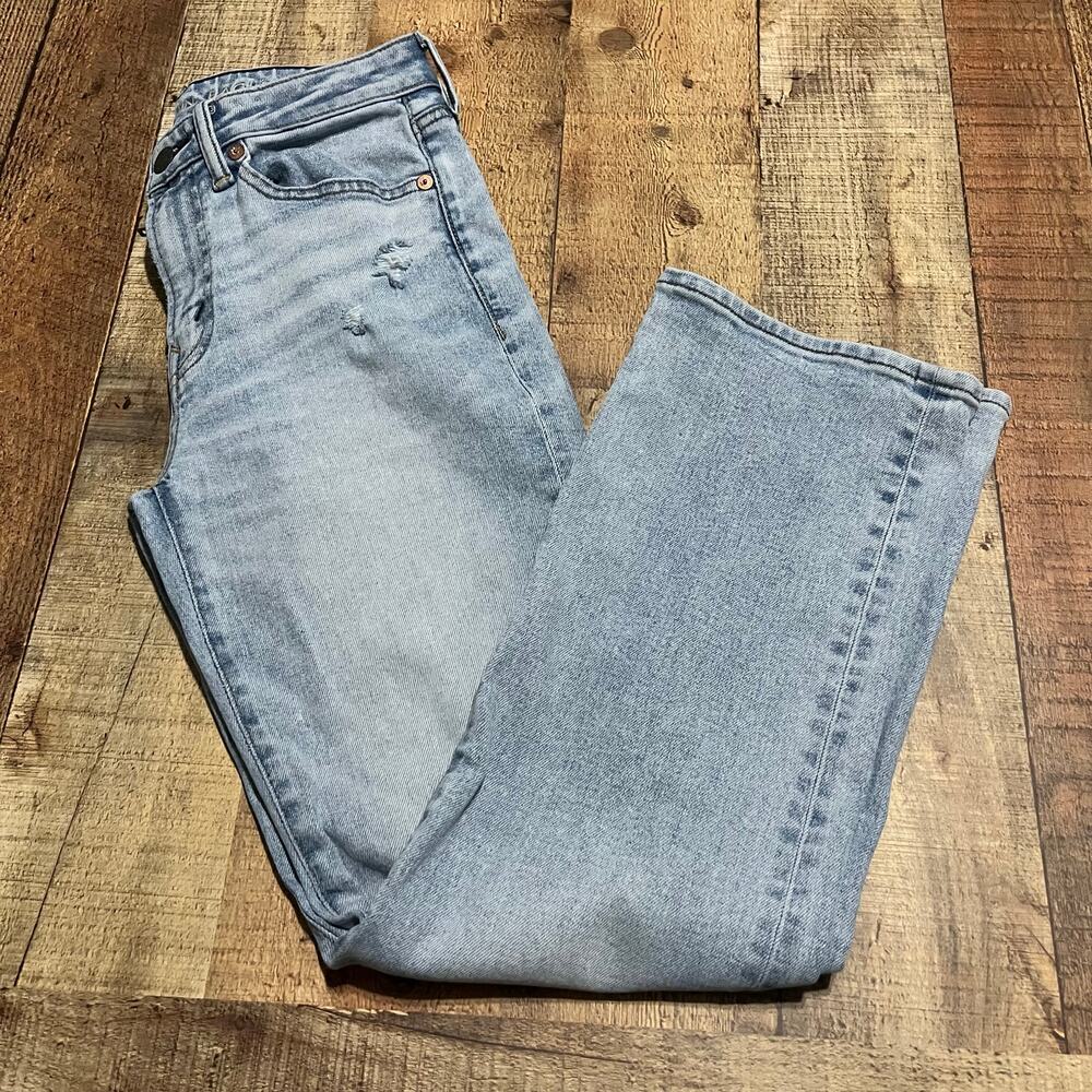 American Eagle Women's Light Wash Denim Original Bootcut Jeans Sz 28x30 Western